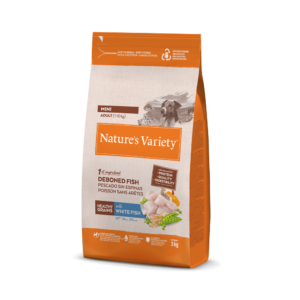 nature´s variety healthy grain adult mini com peixe branco